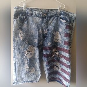 Thrills 1994 size 46 jean shorts flag USA